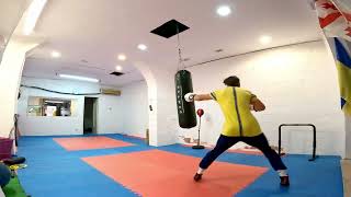 boxing workout with panching bag