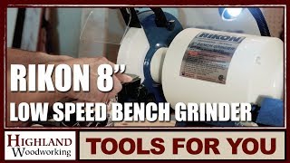 Rikon Power Tools 80-808 8-Inch 1 HP Bench Grinder Low Speed 1725 RPM 