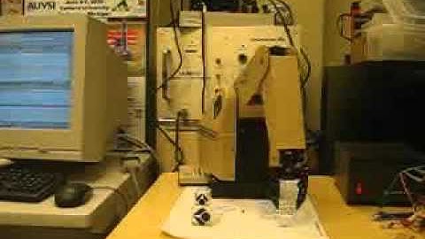 Microbot TeachMover stacking 3 blocks