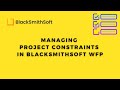 Managing project constraints in blacksmithsoft wfp