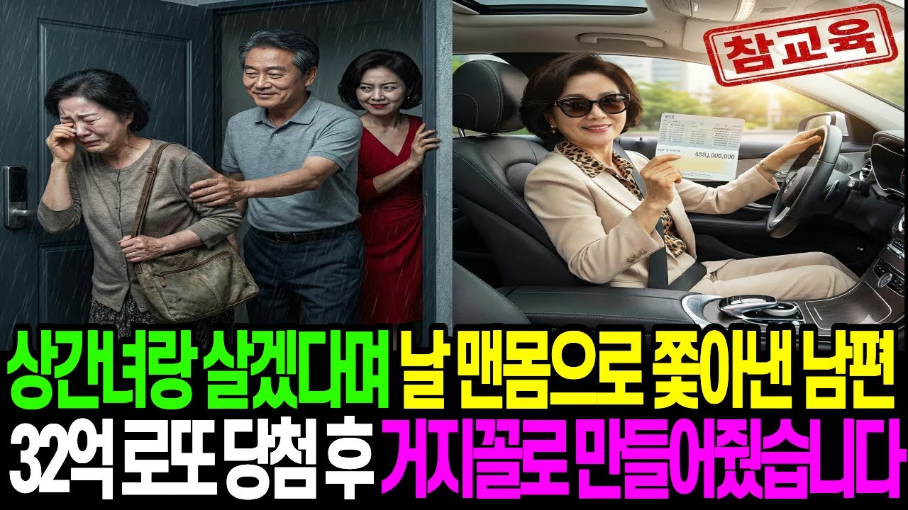 상간녀랑 살겠다며 나를 맨몸으로 내쫓아낸 남편, 32억 로또 당첨 후 거지꼴로 만들어줬습니다