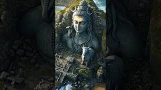 EPIC DRONE VIEW ✨ Divine Art - Heavenly Giant – Lord Shiva &amp; Nandi Rise from the Cliffs 🌊 #lordshiva