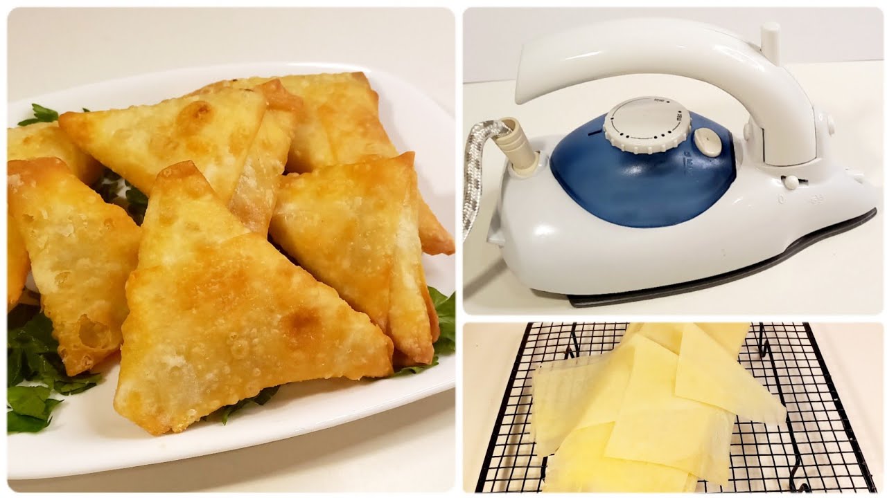 فكرة عبقرية بالمكواة 👌السمبوسة في ثواني هتبقى جاهزة/عجينة السمبوسة/سمبوسه/سمبوسك/وصفات رمضان 🌙