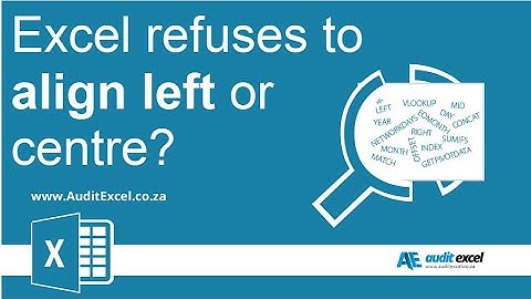 Excel refuses to align a number left or center