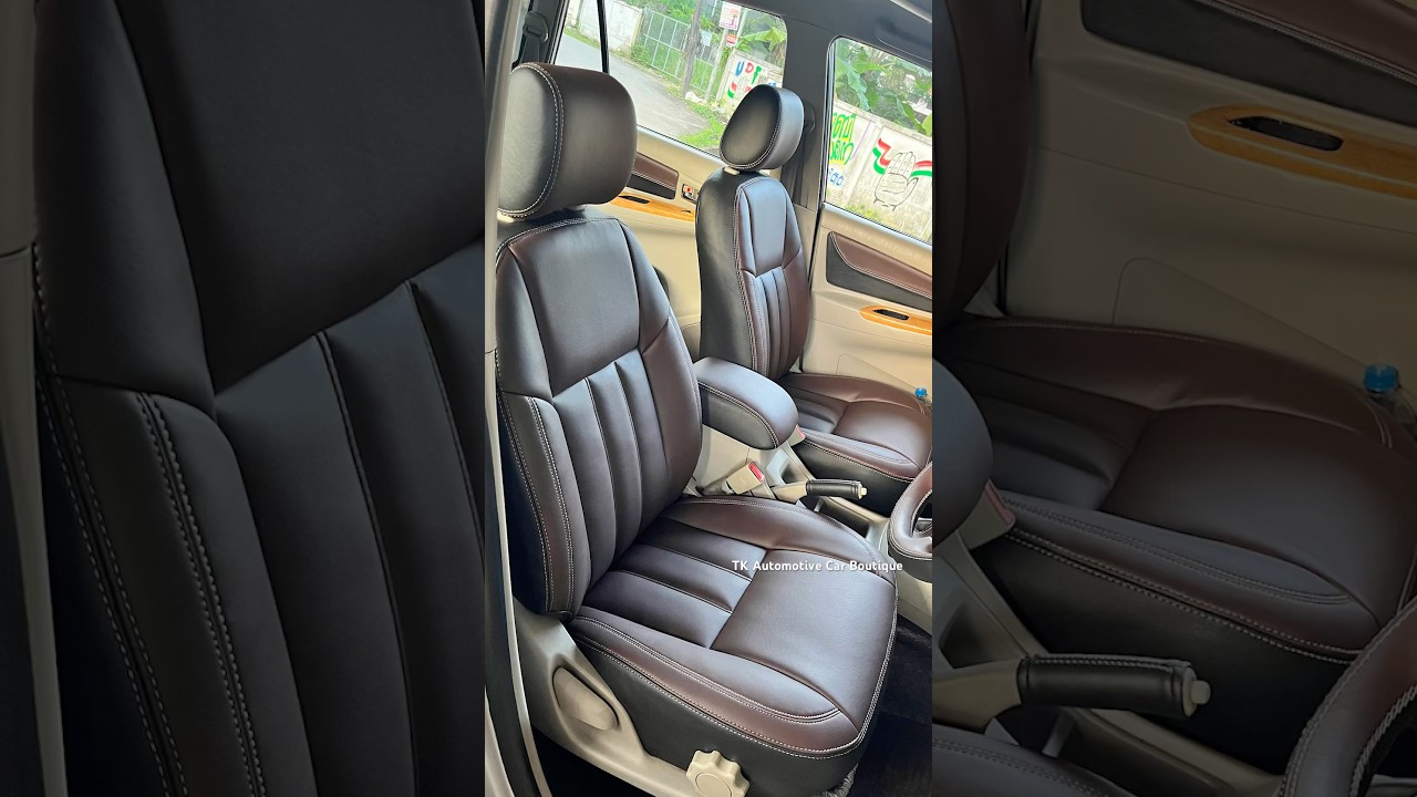 Innova Seat Restoration | Black & Brown 🔥 #innova #innovaseatcover #car seat cover #toyota #car