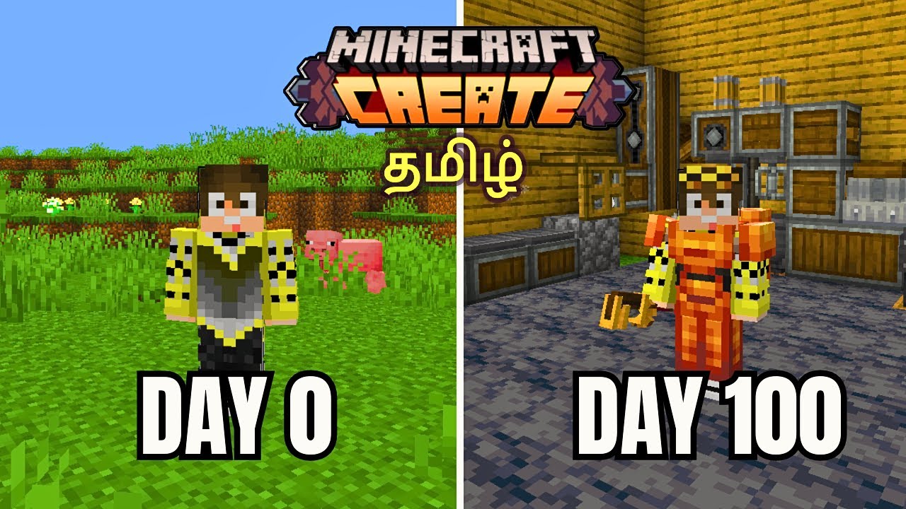 I Survived 100 Days in Minecraft Create Mod | Tamil - YouTube