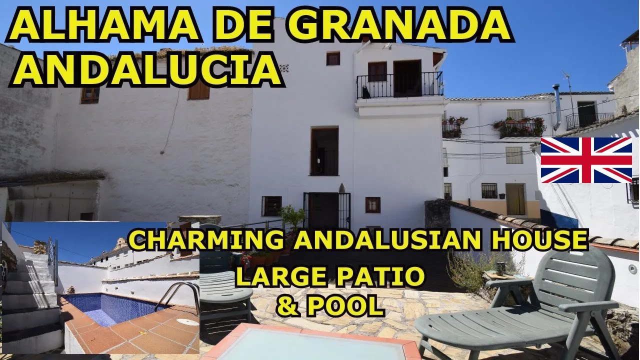 ANDALUSIAN HOUSE FOR SALE IN ALHAMA DE GRANADA, WITH POOL& PATIO, GRANADA HOUSES ESTATE AGENCY