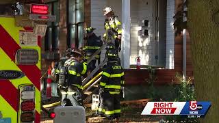 Firefighters battle concealed flames in Arlington construction site