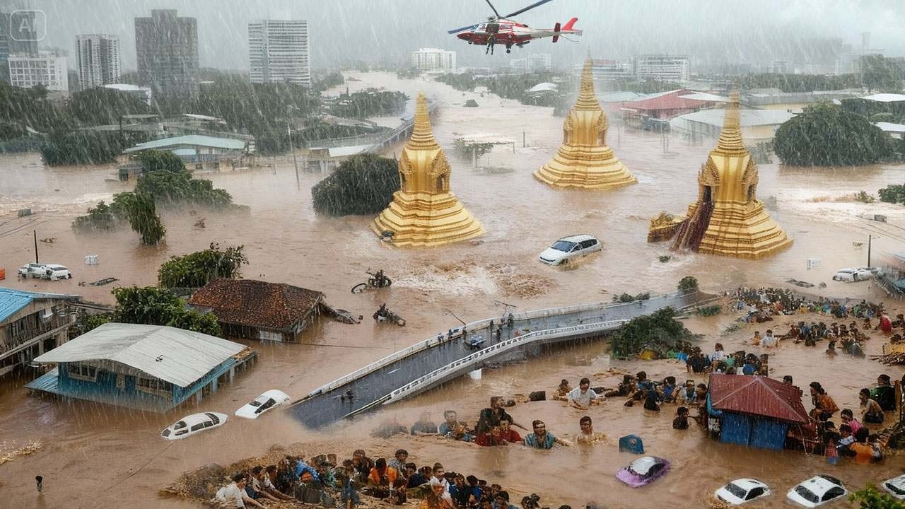 CHAOS in Thailand AGAIN — Monster FLOODS Wash Away Bridges, Homes & Cars!