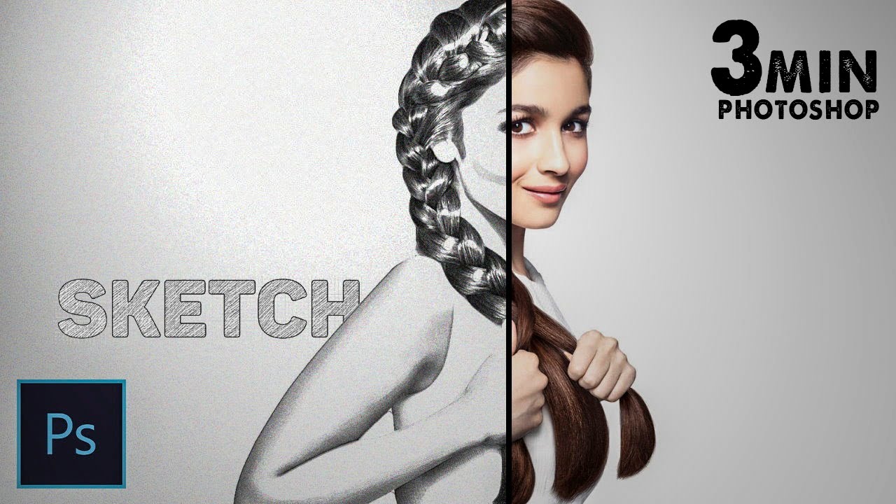 Photoshop Tutrorial - How to Create Sketch from Pictures In 3 MINUTES ...