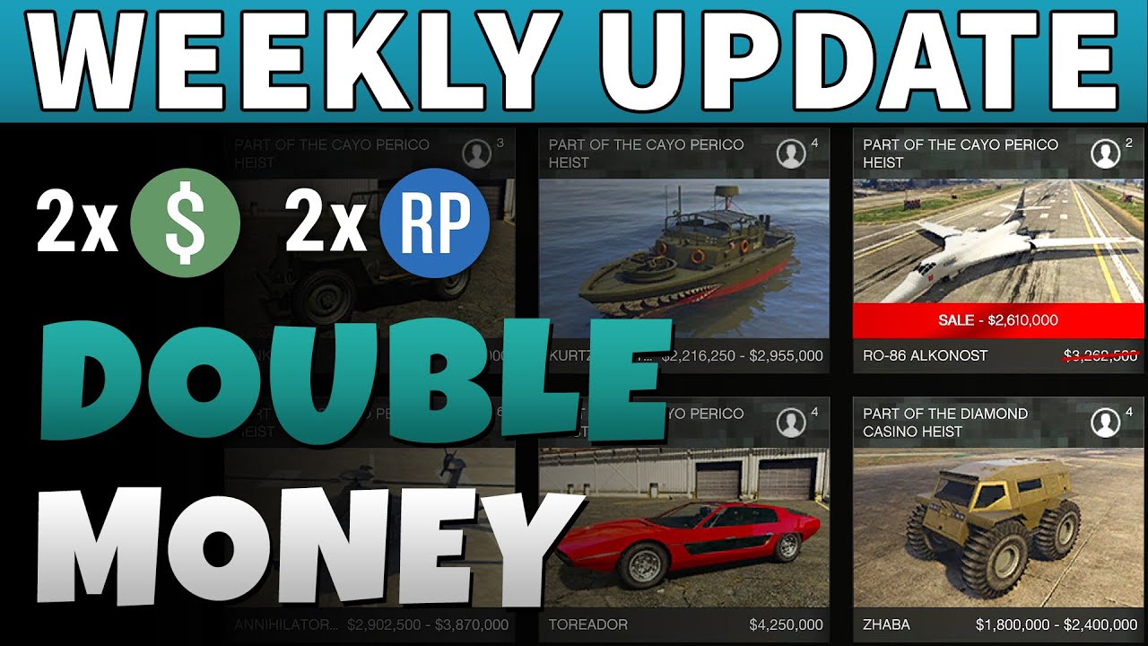 GTA Double Money This Week GTA ONLINE DOUBLE RP CASH 40 Sea 