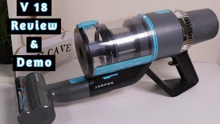 Jashen V18 Cordless Vacuum Cleaner Review Demonstration