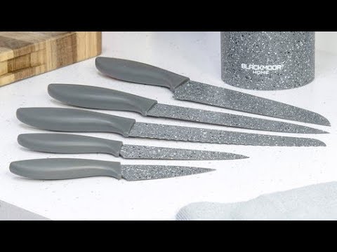 Kitchen King Professional Marble Coating Knife Set 6 Pcs - BLACK