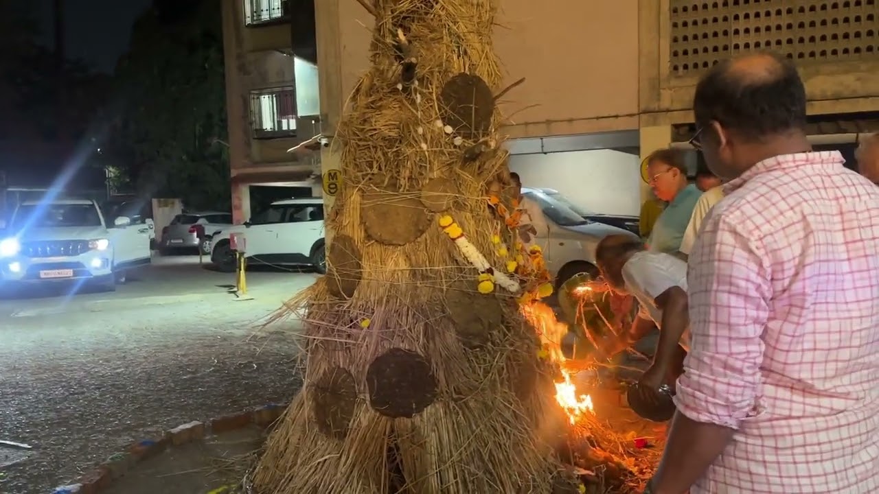 Holika Dahan celebration at My Society. It’s a very beautiful culture in Indian tradition 