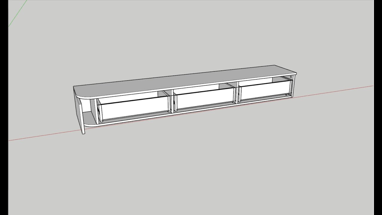 Cách vẽ nhanh kệ tivi uốn cong với thư viện Dynamic Component SketchUp
