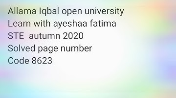 8623 solve STE || page numbering || aiou||