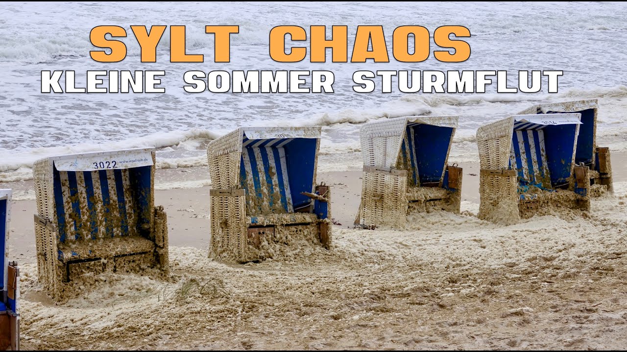 SYLT NEWS. Strandkorb Chaos. Sturmflut Westerland.