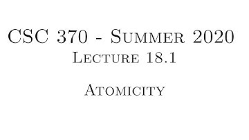 Database Systems - Lecture 18.1 - Atomicity
