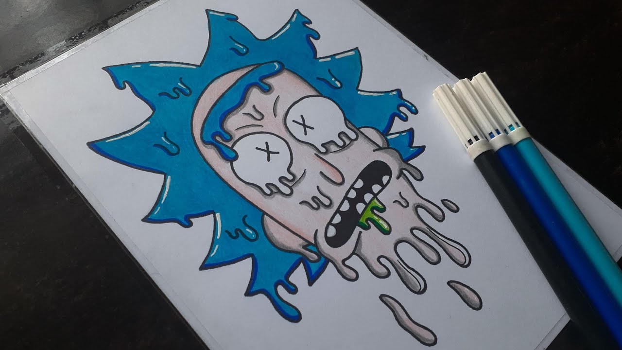 Drawing Rick Drip Effect Drawing Rick And Morty Chandan Mehta Arts Youtube