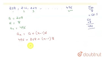 Find how many integers between 200 and 500 are divisible by 8. | 10 | ARITHMETIC PROGRESSION | M...