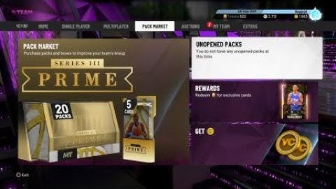 NBA 2K20 Myteam Guaranteed Prime Pack Locker Code