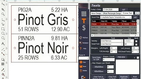 Tag Maker / Designer from Excel Data - CorelDraw Plugin/Macro (e.g. for laser cutting machine)
