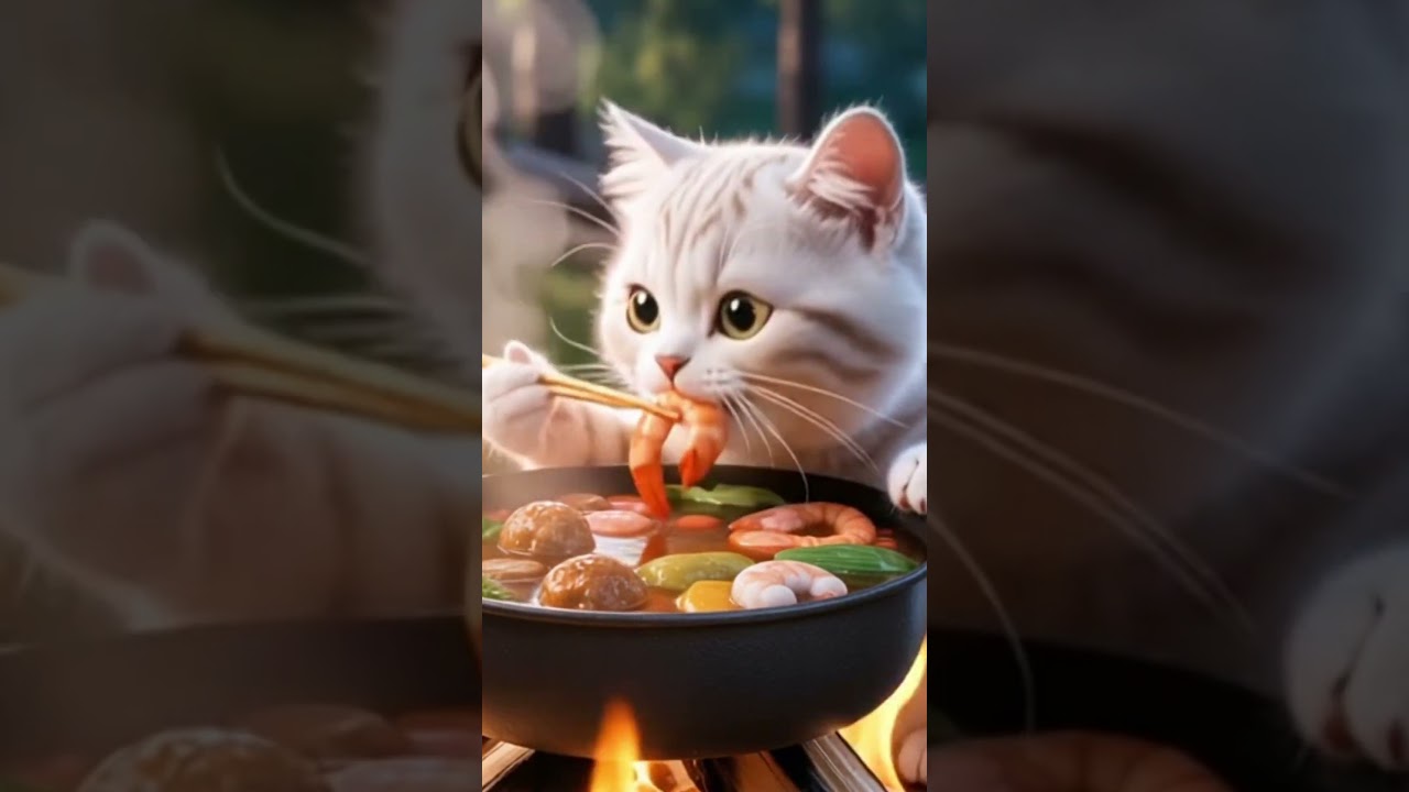 Adorable Cat Chef Cooking Hotpot in the Wild! 😺🔥 | Cute Cat Animation 