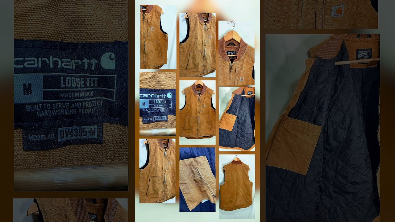 Carhartt Mens Loose Fit Insulated Vest Size Medium Duck Canvas 3M Thinsulate 