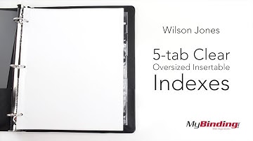 Wilson Jones 5 tab Clear Oversized Insertable Indexes