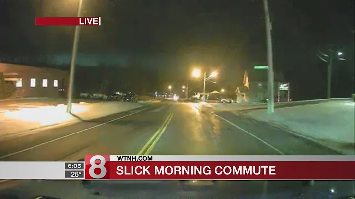 Ice causes slippery road conditions for morning commute