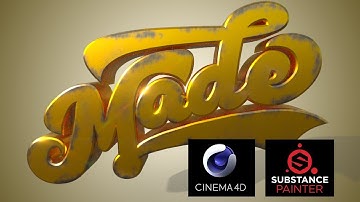 Stained Metal Text in Cinema 4D R20  and Substance Painter