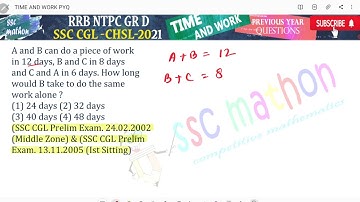 A and B can do a piece of work in 12 days B and C in 8 days and C and a in 6 days how long would be