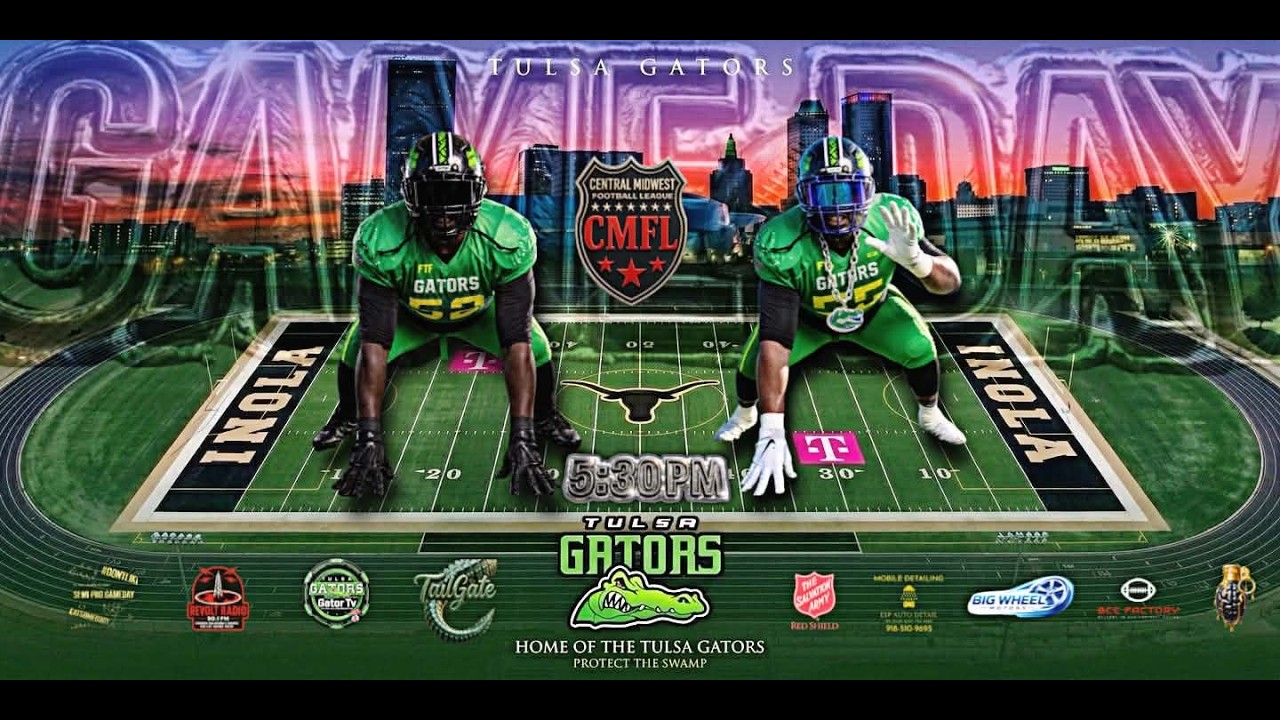 Tulsa Gators vs Joplin Crusaders LIVE | CMFL Football Week 3 - YouTube