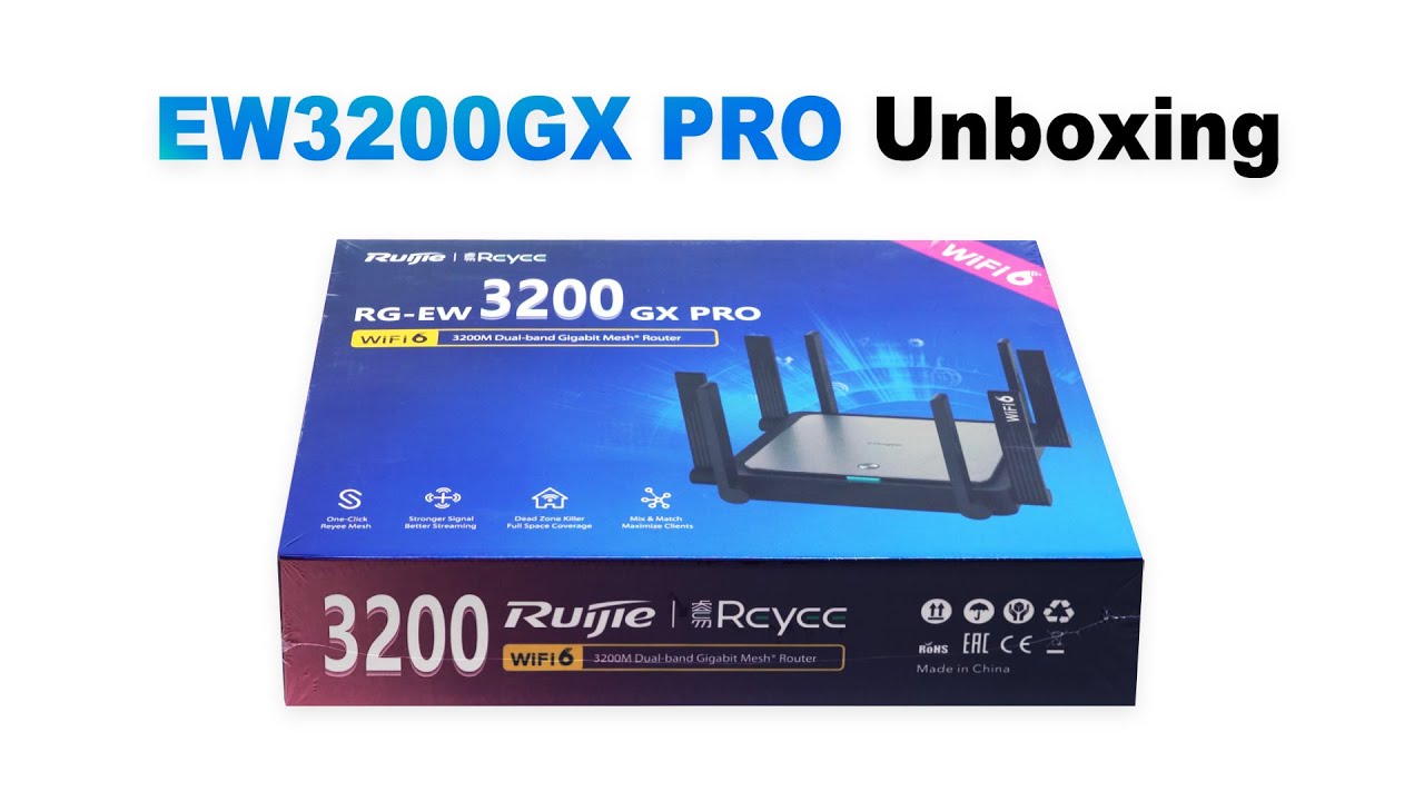 RG-EW3200GX PRO 3200M Wi-Fi 6 Dual-band Gigabit Mesh Router Unboxing ...