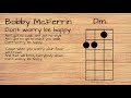 Bobby McFerrin - Don't worry, be happy UKULELE TUTORIAL W/ LYRICS