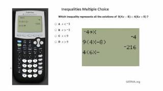 Algebra I-Section 10: Solving Inequalities-Multiple Choice