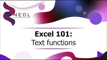 Excel 101: Text functions