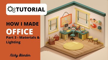 How to make an OFFICE | Part 3 - Materials & Lighting | Blender 3.0  Tutorial