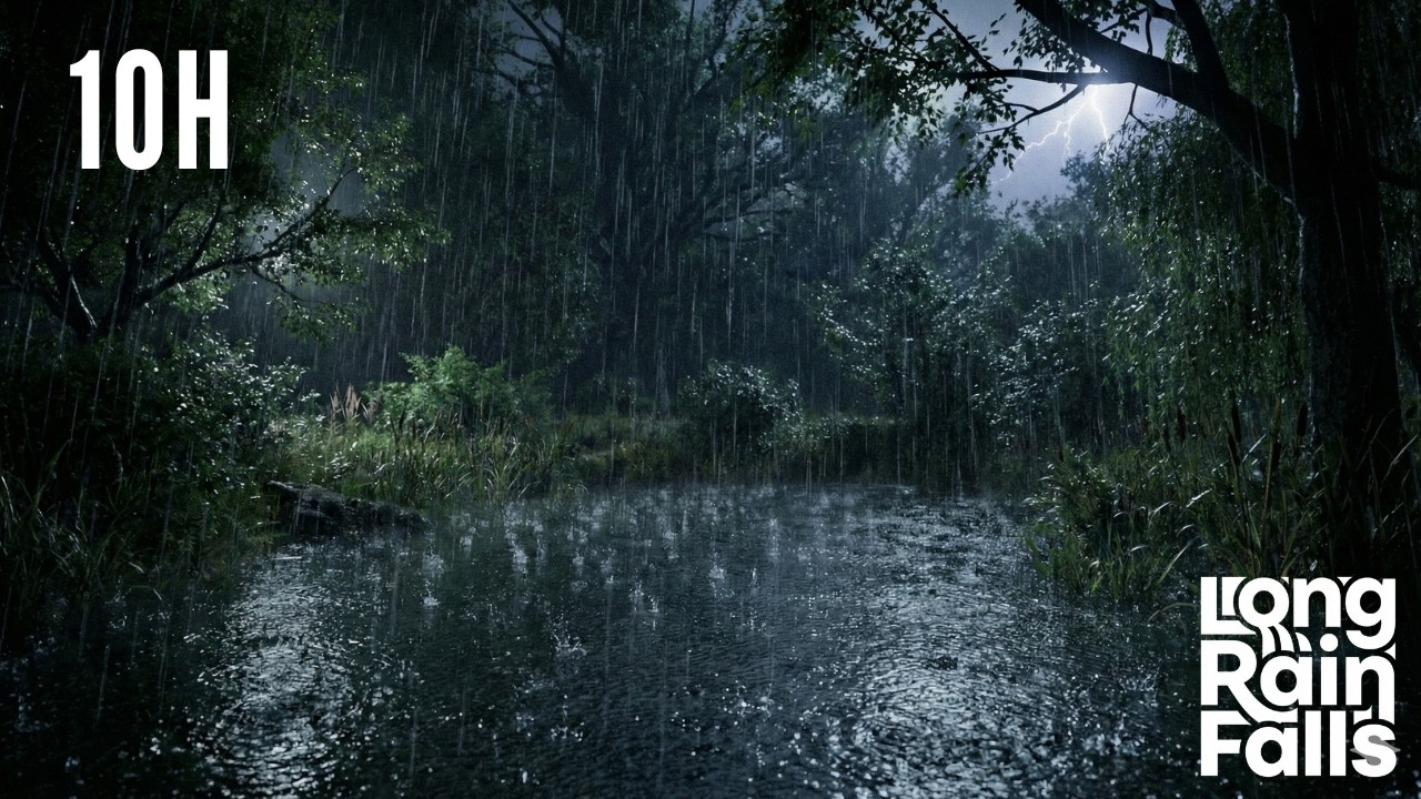 The Little River is Raining , sleep, relax, meditate, ASMR | 10 Hours