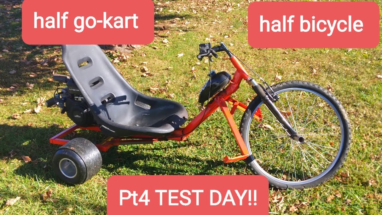 Homemade drift trike pt4throttle cable repair and first test ride