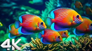 Living Aquarium 4K VIDEO UHD  Tropical Fish, Coral Reef  Relaxing Music  & Colorful Sea Life