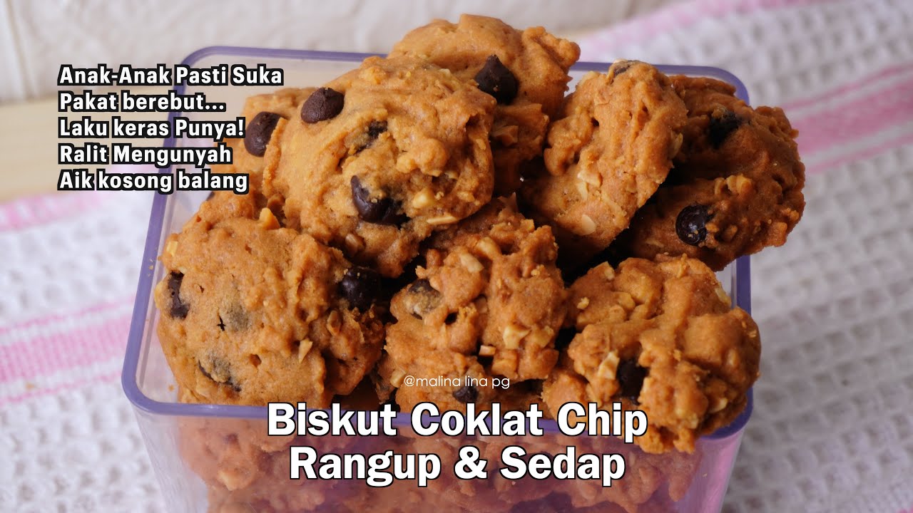 Resepi Biskut Coklat Chip Rangup Sedap By Malina Lina Pg Mlp Biskut Raya 2022 Youtube