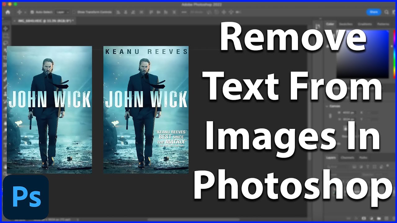 How To Remove Text From Images In Photoshop - YouTube