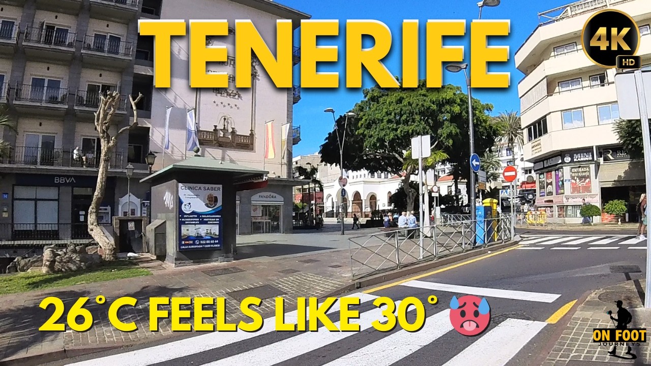 Tenerife - February 18, Warm Air, Golden Colours, 26°C and Glowing | Los Cristianos Walk 4K