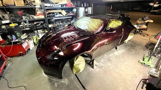 370Z BLACK ON RED FLAKE PAINT JOB