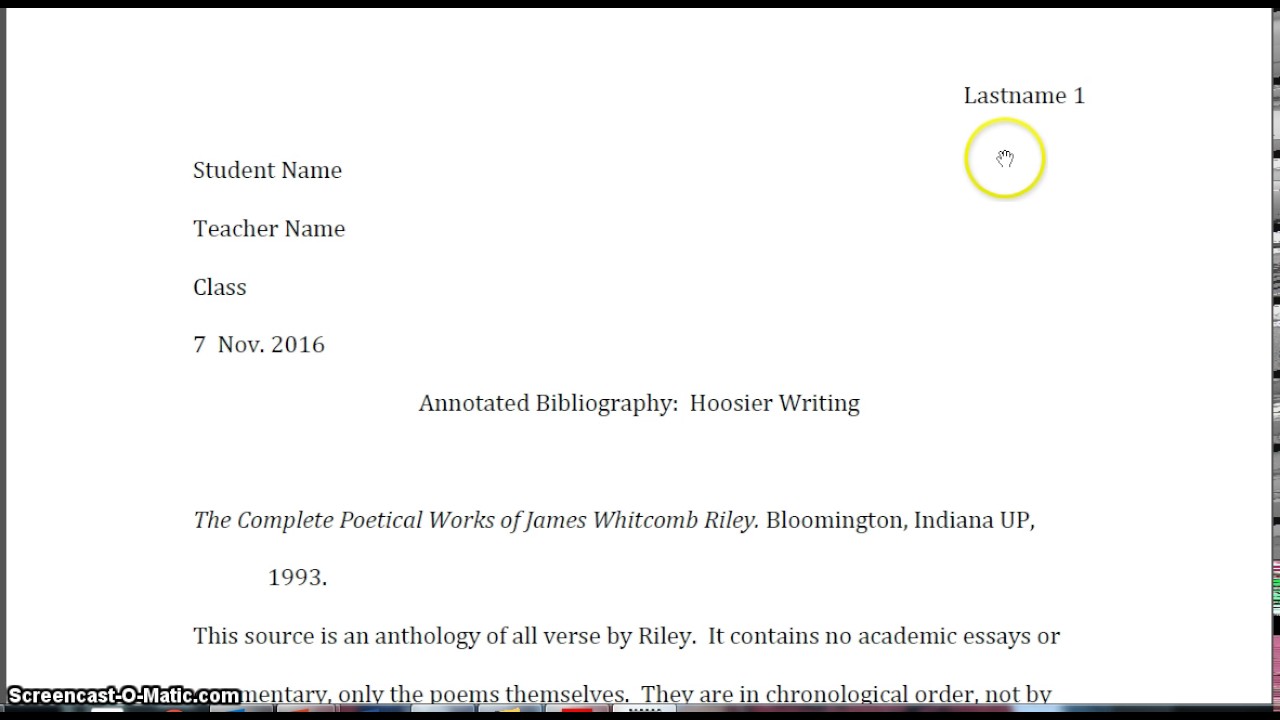 sample annotated bibliography mla 8th edition