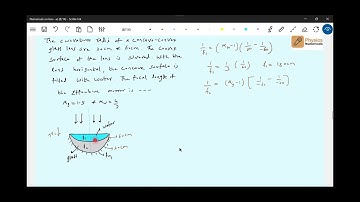 22) Lens |The curvature radii of a concavo-convex glass lens are 20 cm and 60 cm.The convex surface