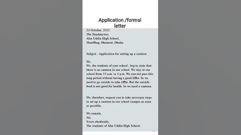 application for setting up a canteen.