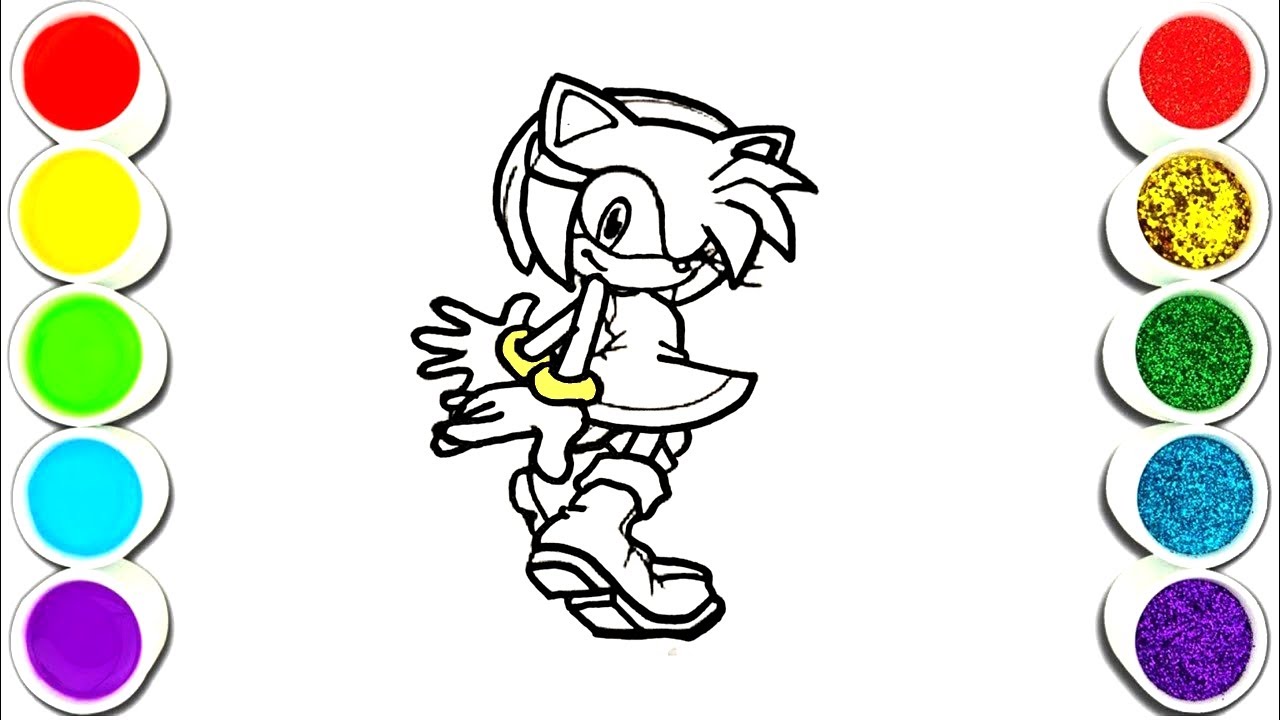 Amy Rose, Sonic the Heldgehog Painting and Coloring for Kids, Toddlers  Easy Drawing