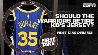 Stephen A. UNSURE if Golden State should retire Kevin Durant's jersey 🍿 | First Take